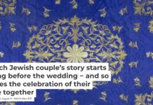A Jewish wedding canopy, or ‘chuppah,’ made in the 1860s, from the Jewish Museum’s collection. Fine Art Images/Heritage Images/Getty Images